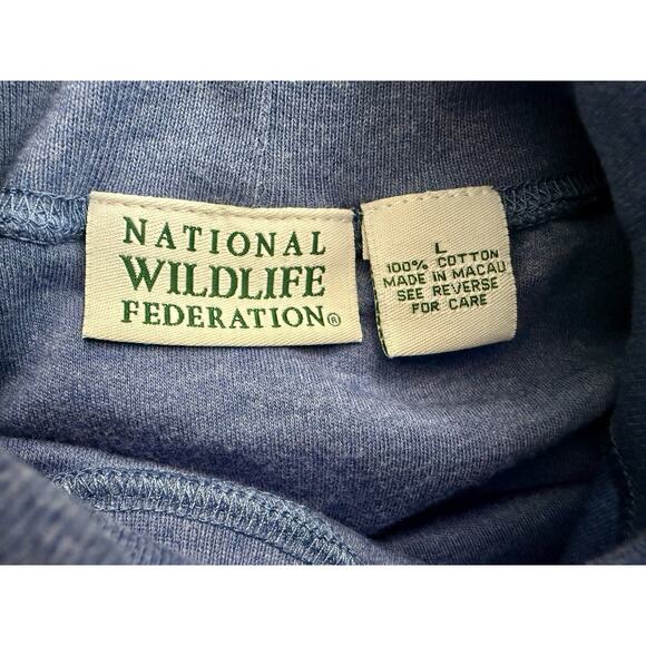 VTG National Wildlife Federation Blue Turtleneck Duck Mens Large EUC - Picture 6 of 7